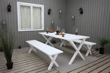 Scottsdale Utebord Rektangulært Hvit 190 cm - Hvit - Hagemøbler - Hagebord - Spisebord ute