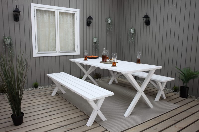 Scottsdale Utebord Rektangulært Hvit 190 cm - Hvit - Hagemøbler - Hagebord - Spisebord ute