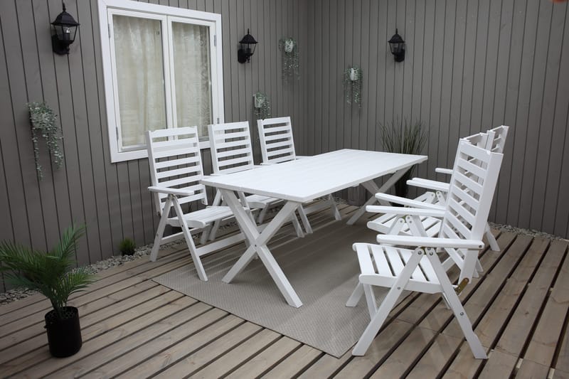 Scottsdale Utebord Rektangulært Hvit 190 cm - Hvit - Hagemøbler - Hagebord - Spisebord ute