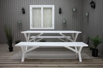 Scottsdale Utebord Rektangulært Hvit 190 cm - Hvit - Hagemøbler - Hagebord - Spisebord ute