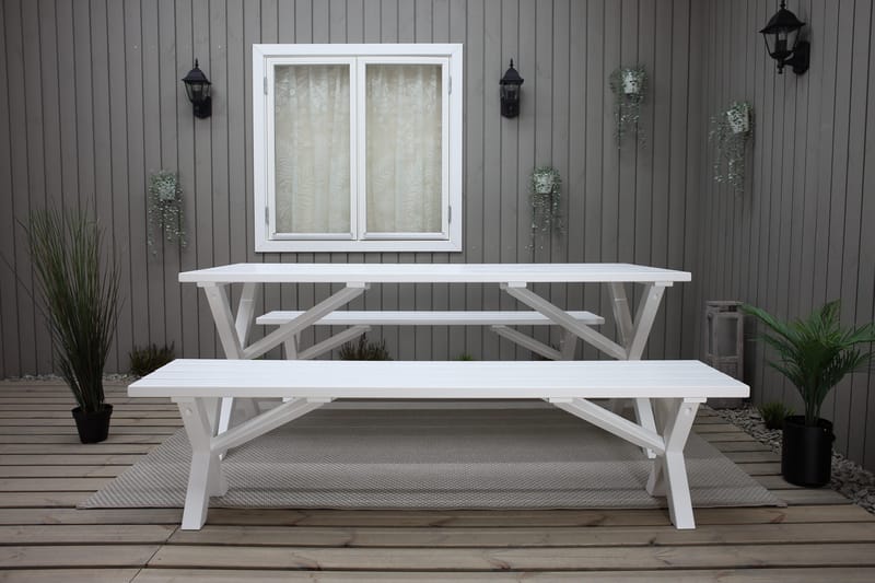 Scottsdale Utebord Rektangulært Hvit 190 cm - Hvit - Hagemøbler - Hagebord - Spisebord ute