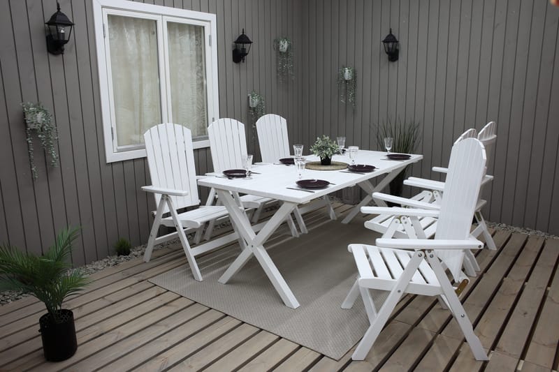 Scottsdale Utebord Rektangulært Hvit 190 cm - Hvit - Hagemøbler - Hagebord - Spisebord ute