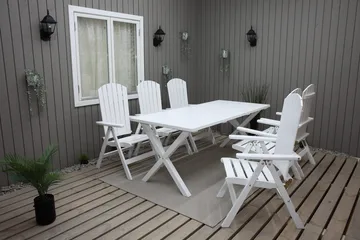 Scottsdale Utebord Rektangulært Hvit 190 cm - Hvit - Hagemøbler - Hagebord - Spisebord ute