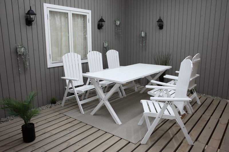 Scottsdale Utebord Rektangulært Hvit 190 cm - Hvit - Hagemøbler - Hagebord - Spisebord ute