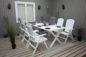 Scottsdale Utebord Rektangulært Hvit 190 cm - Hvit - Hagemøbler - Hagebord - Spisebord ute