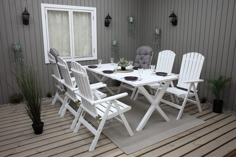 Scottsdale Utebord Rektangulært Hvit 190 cm - Hvit - Hagemøbler - Hagebord - Spisebord ute
