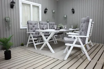 Scottsdale Utebord Rektangulært Hvit 190 cm - Hvit - Hagemøbler - Hagebord - Spisebord ute