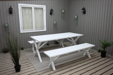 Scottsdale Utebord Rektangulært Hvit 190 cm - Hvit - Hagemøbler - Hagebord - Spisebord ute