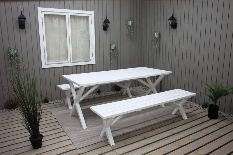Scottsdale Utebord Rektangulært Hvit 190 cm - Hvit - Hagemøbler - Hagebord - Spisebord ute