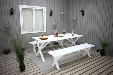 Scottsdale Utebord Rektangulært Hvit 190 cm - Hvit - Hagemøbler - Hagebord - Spisebord ute