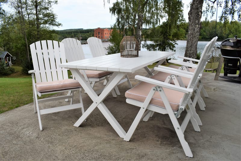 Scottsdale Utebord Rektangulært Hvit 190 cm - Hvit - Hagemøbler - Hagebord - Spisebord ute