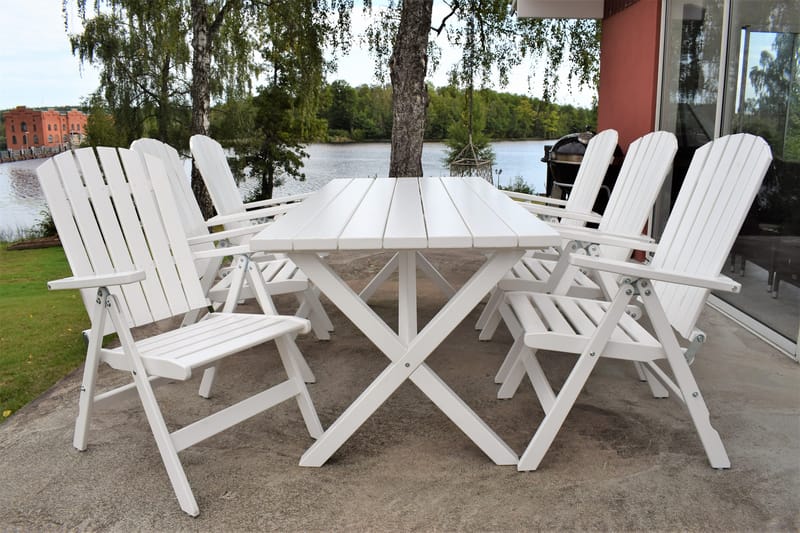 Scottsdale Utebord Rektangulært Hvit 190 cm - Hvit - Hagemøbler - Hagebord - Spisebord ute