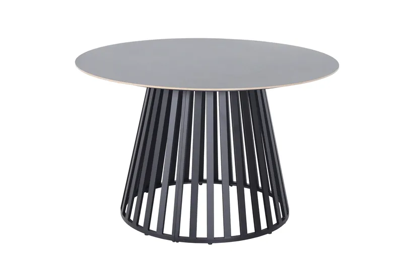 Sensi rundt spisebord utendørs 120 cm i metall, Svart