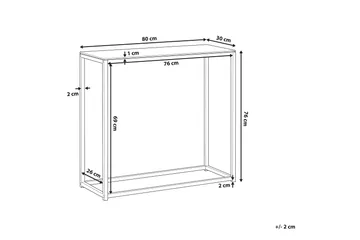 Barreras Avlastningsbord Marmoreffekt - Hvit - Hagemøbler - Hagebord - Sidebord