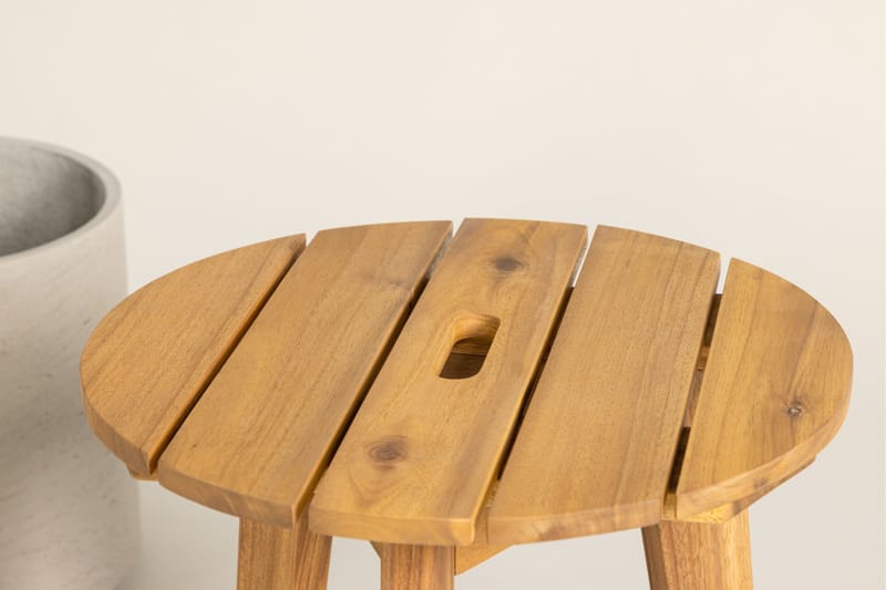 Chania Sidebord 40 cm Rundt - Brun - Hagemøbler - Hagebord - Sidebord
