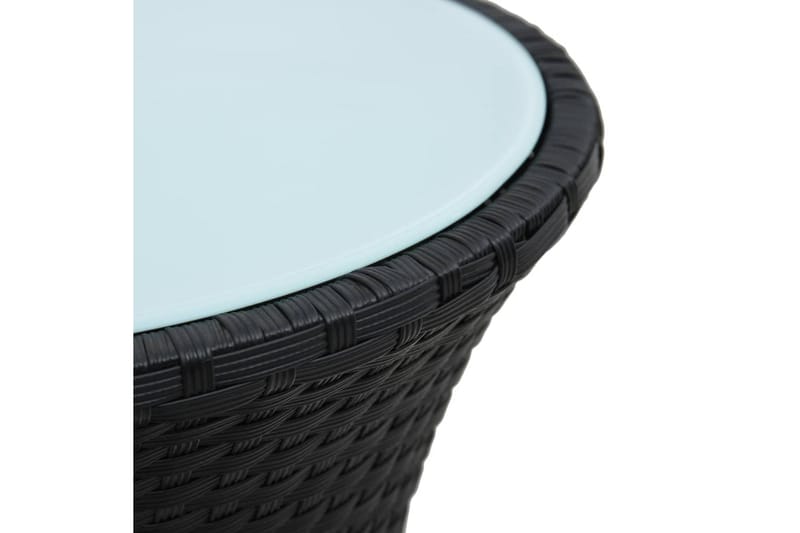 Hagesidebord trommeformet svart polyrotting - Sidebord - Balkongbord