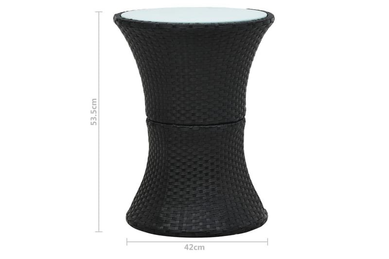 Hagesidebord trommeformet svart polyrotting - Sidebord - Balkongbord