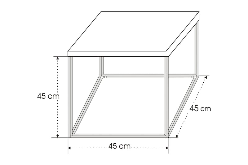 Marliah Sidebord 45 cm - Valnøtt|Svart - Sidebord - Balkongbord