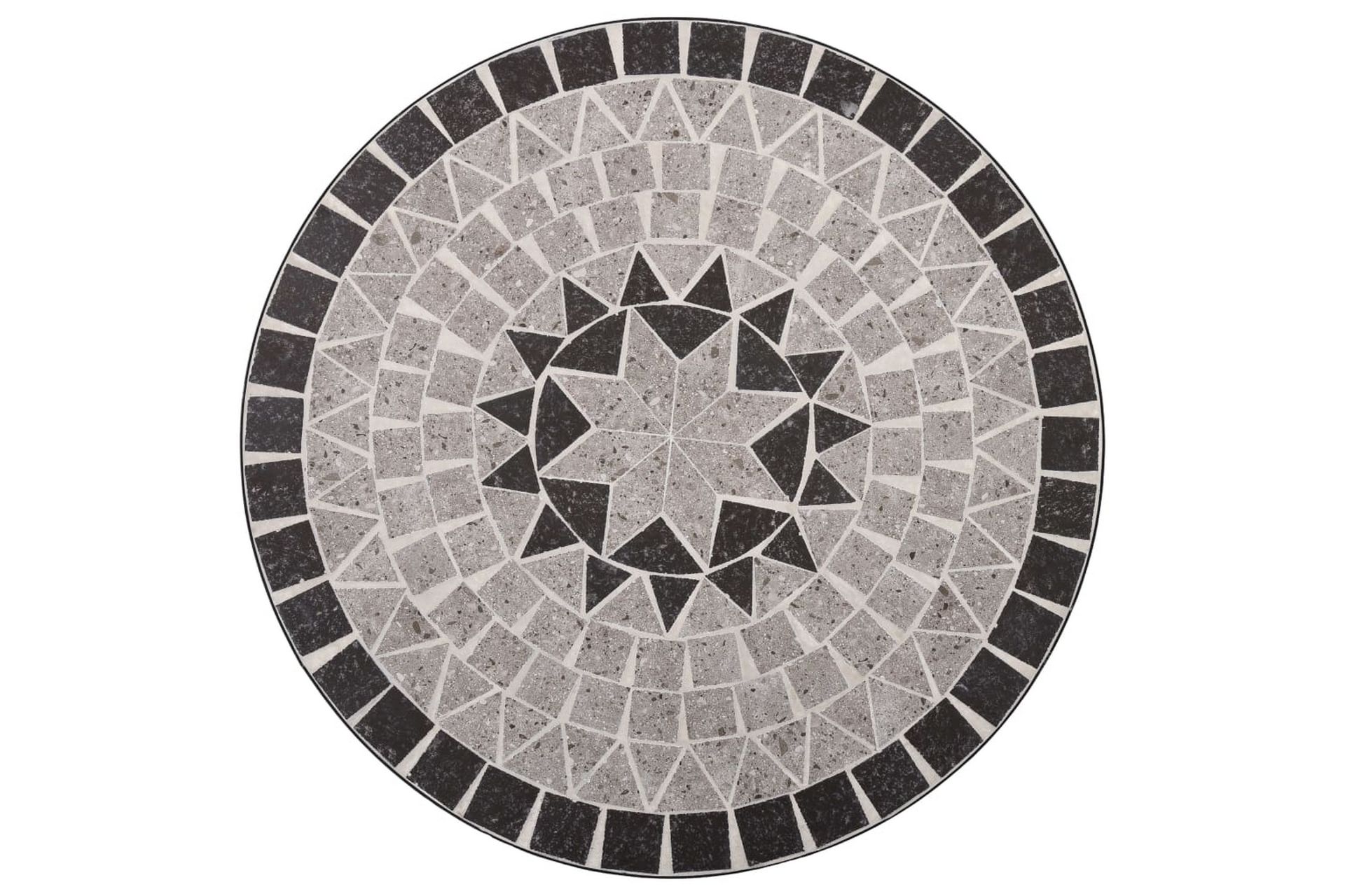 Mosaikkbistrobord grå 61 cm keramikk - Grå - Hagemøbler - Hagebord - Sidebord