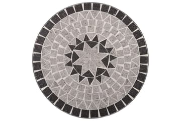 Mosaikkbistrobord grå 61 cm keramikk - Grå - Hagemøbler - Hagebord - Sidebord