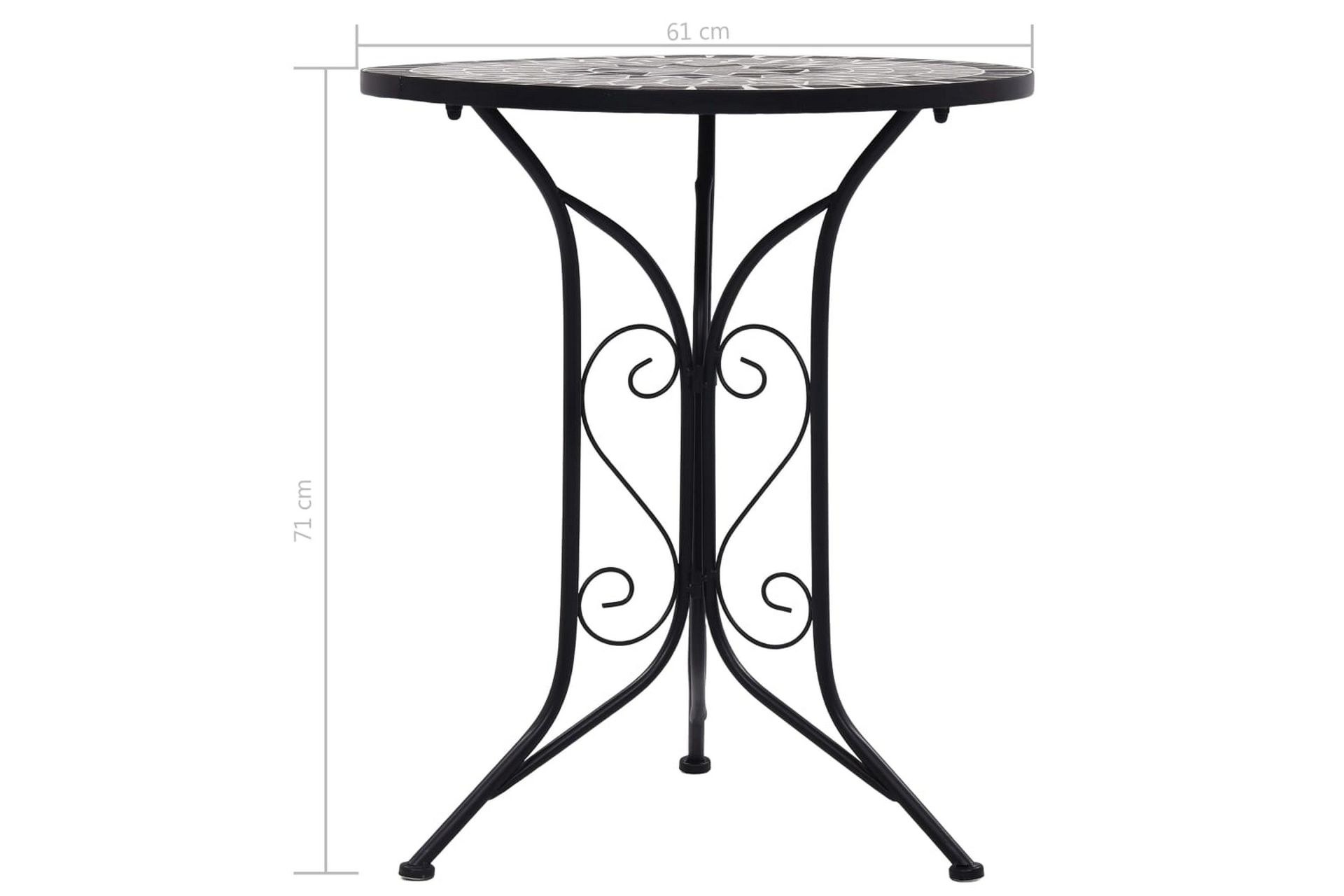 Mosaikkbistrobord grå 61 cm keramikk - Grå - Hagemøbler - Hagebord - Sidebord