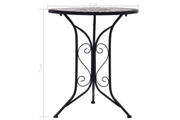 Mosaikkbistrobord grå 61 cm keramikk - Grå - Hagemøbler - Hagebord - Sidebord