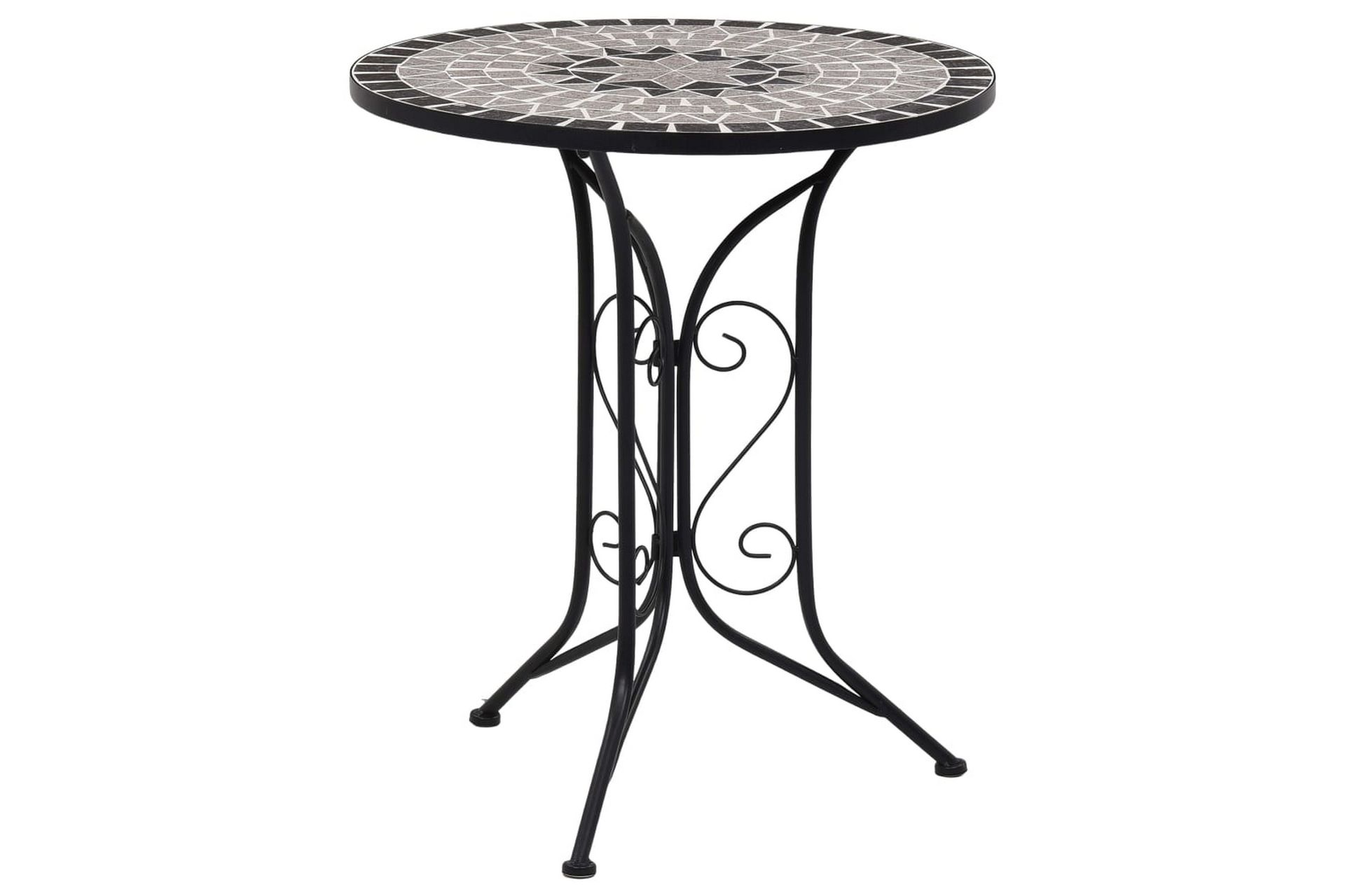 Mosaikkbistrobord grå 61 cm keramikk - Grå - Hagemøbler - Hagebord - Sidebord