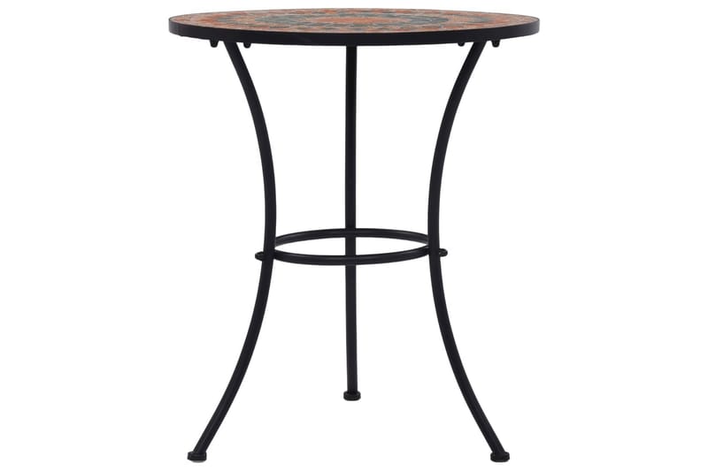 Mosaikkbistrobord oransje/grå 60 cm keramikk - Oransj - Hagemøbler - Hagebord - Sidebord