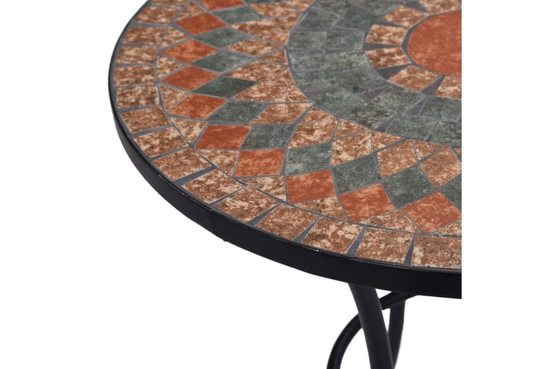 Mosaikkbistrobord oransje/grå 60 cm keramikk - Oransj - Hagemøbler - Hagebord - Sidebord