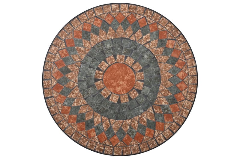 Mosaikkbistrobord oransje/grå 60 cm keramikk - Oransj - Hagemøbler - Hagebord - Sidebord