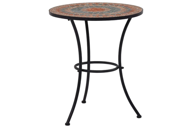 Mosaikkbistrobord oransje/grå 60 cm keramikk - Oransj - Hagemøbler - Hagebord - Sidebord