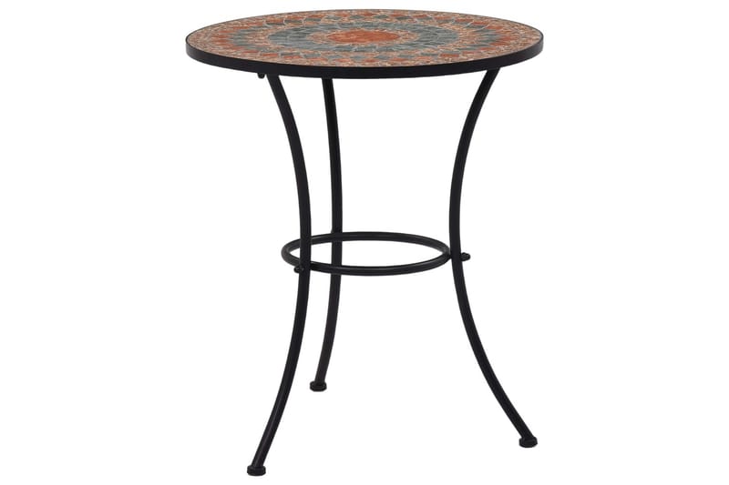 Mosaikkbistrobord oransje/grå 60 cm keramikk - Oransj - Sidebord - Balkongbord