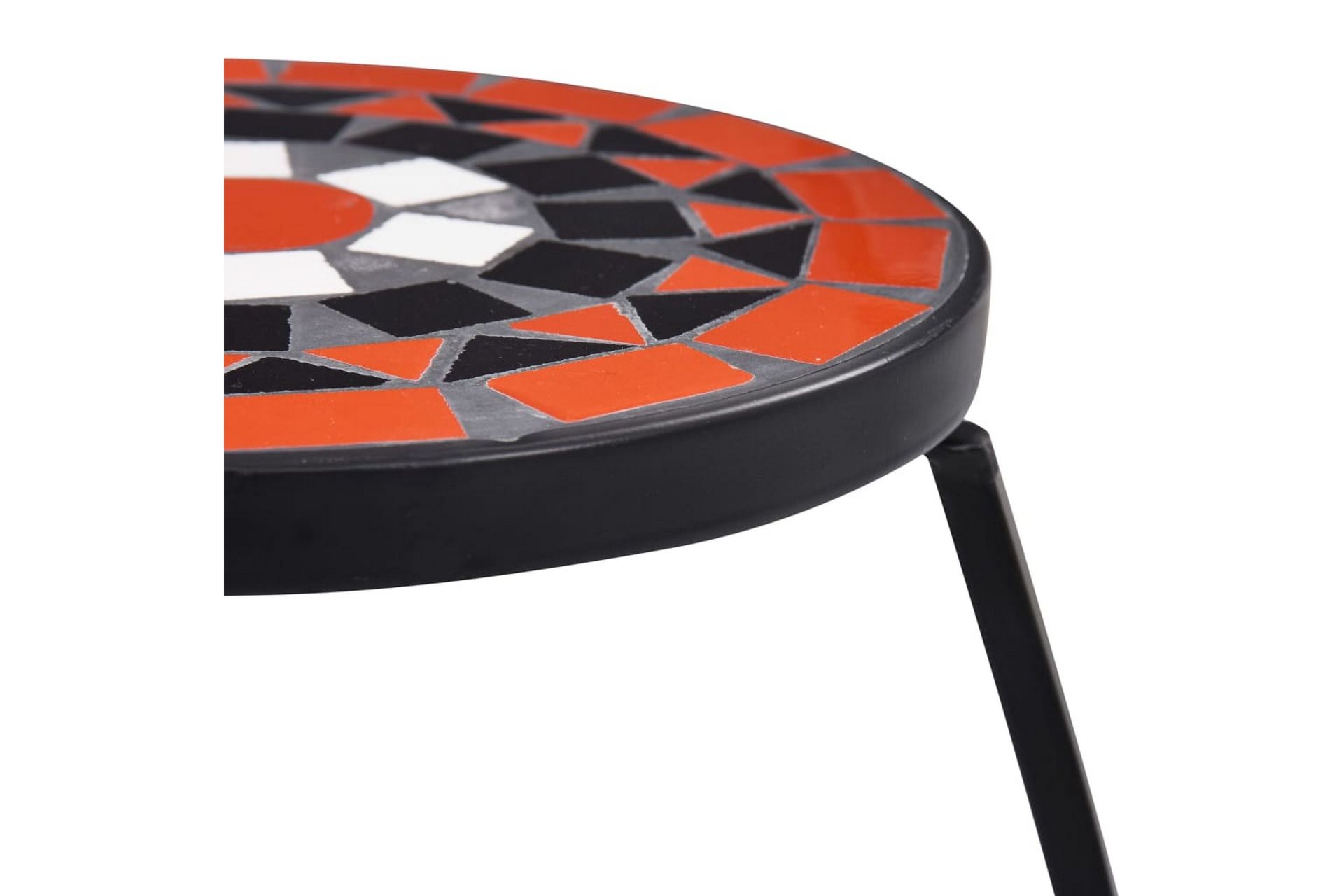 Mosaikkbord 3 stk terrakotta og hvit keramikk - Brun - Hagemøbler - Hagebord - Sidebord