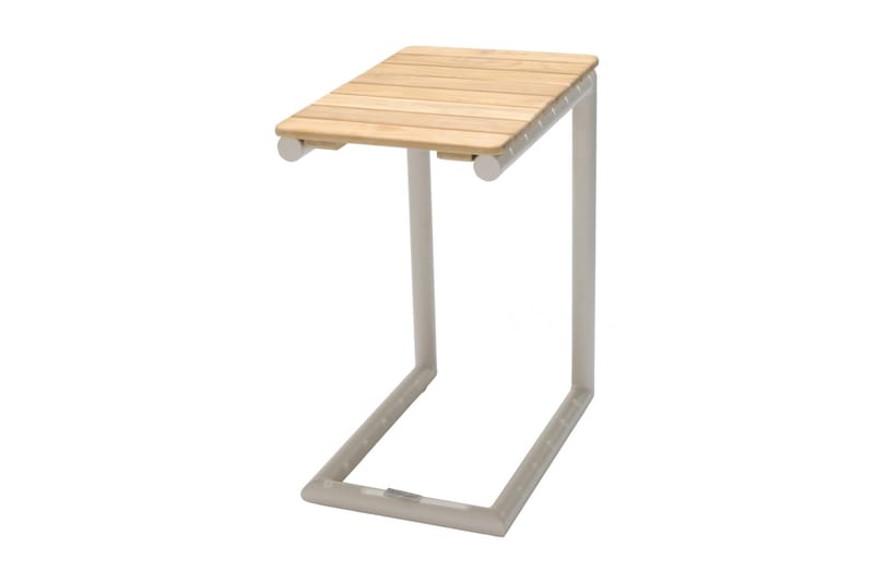 Portals Sidebord 47 cm - Hvit/Tre - Hagemøbler - Hagebord - Sidebord