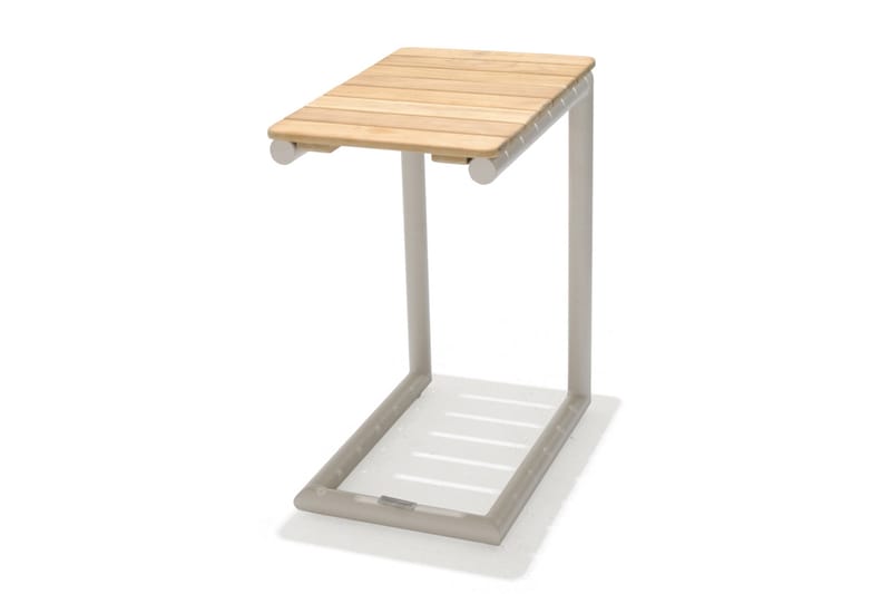 Portals Sidebord 47 cm - Hvit/Tre - Hagemøbler - Hagebord - Sidebord
