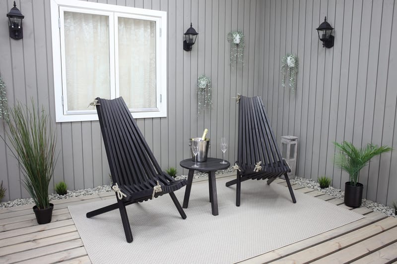 Rolston Avlastningsbord - Kaffesvart - Hagemøbler - Hagebord - Sidebord