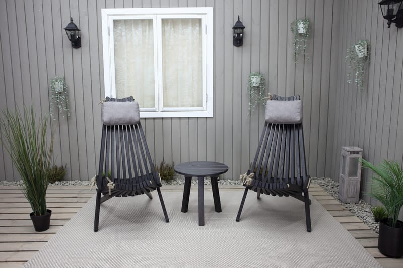 Rolston Avlastningsbord - Kaffesvart - Hagemøbler - Hagebord - Sidebord