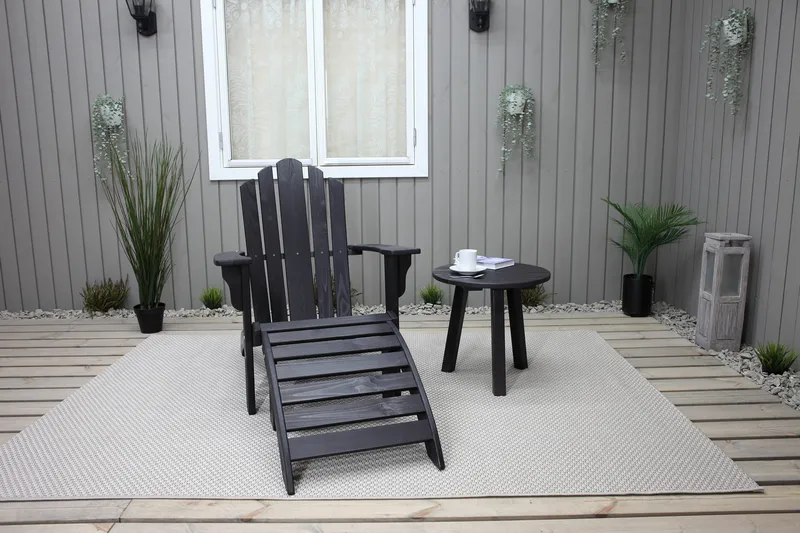 Rolston Avlastningsbord - Kaffesvart - Hagemøbler - Hagebord - Sidebord