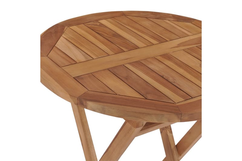 Sammenleggbart hagebord 60 cm heltre teak - Brun - Sidebord - Balkongbord