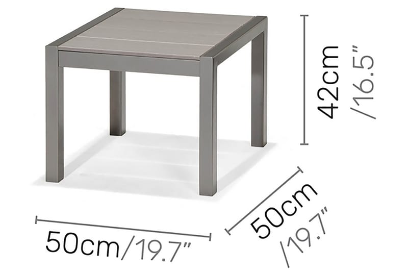 Solana Sidebord 50 cm - Grå - Hagemøbler - Hagebord - Sidebord