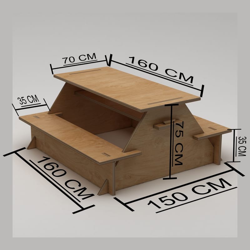 Somira Spisebord utendørs 160 cm - naturlig tre - Hagemøbler - Hagebord - Piknikbord