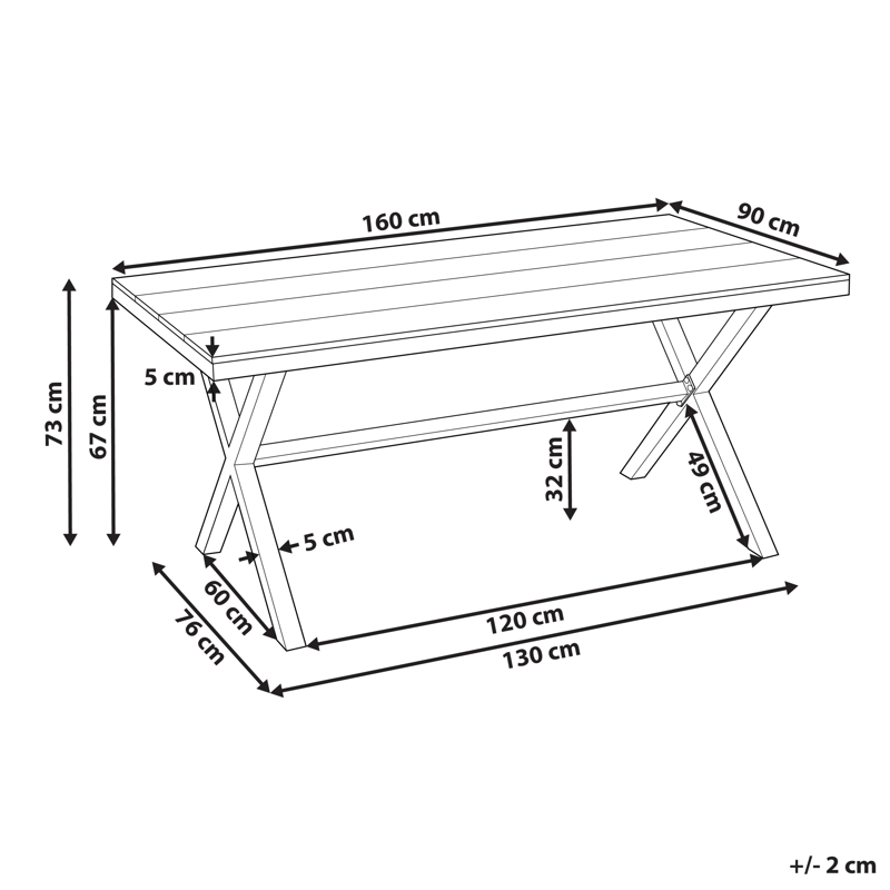 Spisebord Tiano 160 cm - Brun - Hagemøbler - Hagebord - Spisebord ute
