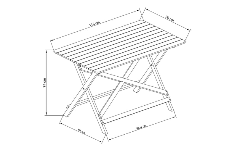 Spisebord Utendørs 118x70x74 cm - Grønn - Hagemøbler - Hagebord - Spisebord ute