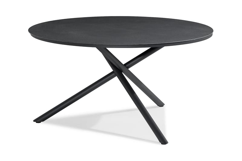 Alex Spisebord 140 cm Rundt - Svart/Grå Steinlook - Hagemøbler - Hagebord - Spisebord ute