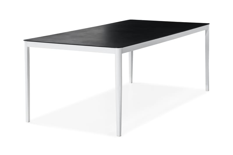 Alex Spisebord 200x100 cm - Hvit/Grå Steinlook - Spisebord ute