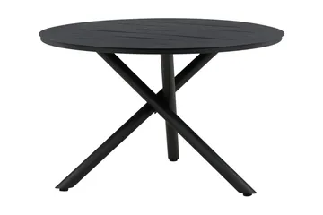 Alma Spisebord Rundt 120 cm Svart - Venture Home - Hagemøbler - Hagebord - Spisebord ute