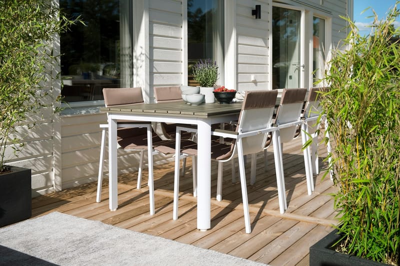 Arlov BORD 90X200 cm - HVit/grå - Hagemøbler - Hagebord - Spisebord ute
