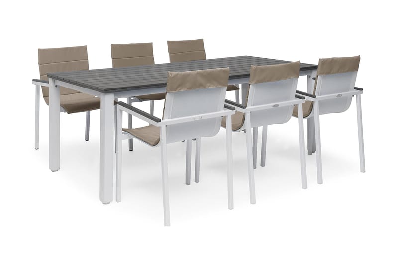 Arlov BORD 90X200 cm - HVit/grå - Hagemøbler - Hagebord - Spisebord ute