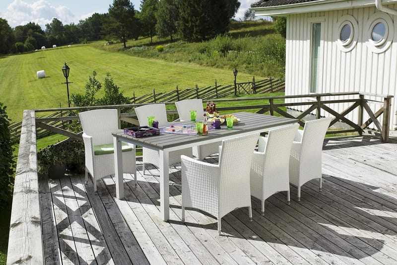 Arlov BORD 90X200 cm - HVit/grå - Hagemøbler - Hagebord - Spisebord ute