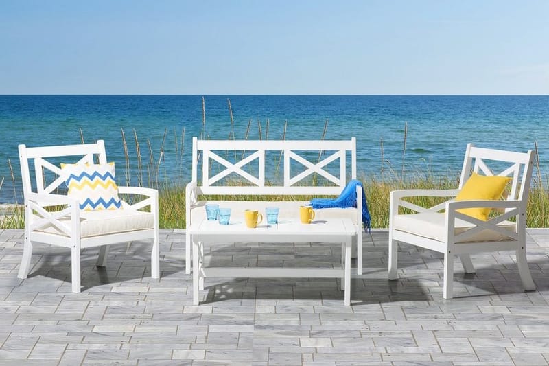 Baltic Hagebord 100 cm - Hvit - Hagemøbler - Hagebord - Spisebord ute